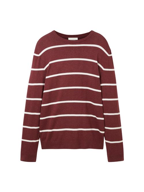TOM TAILOR Pullover  bordeaux / hvid