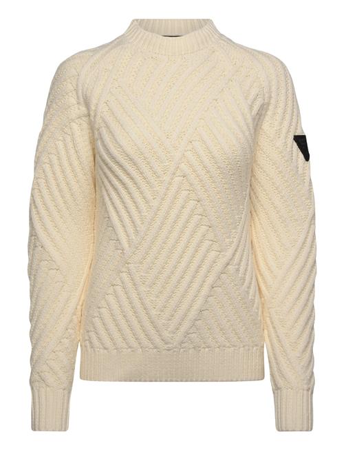 W Marina High Crew Neck Knit Musto Beige