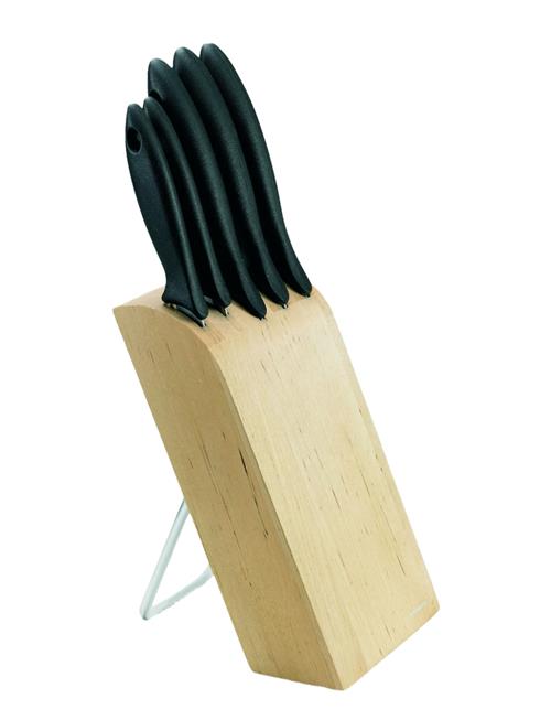 Essential Knife Block With 5 Knives Fiskars Brown