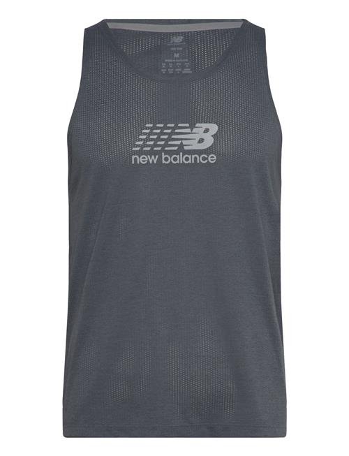 Athletics Reflective Graphic Singlet New Balance Grey