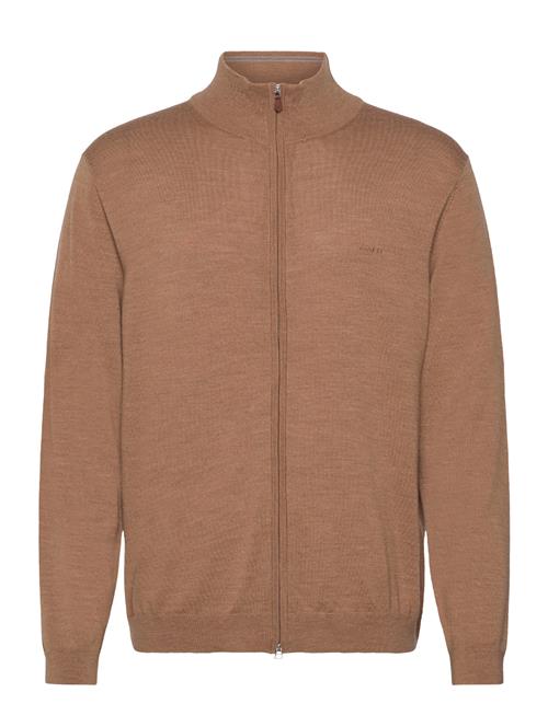 Extrafine Merino Wool Zip Cardigan GANT Beige