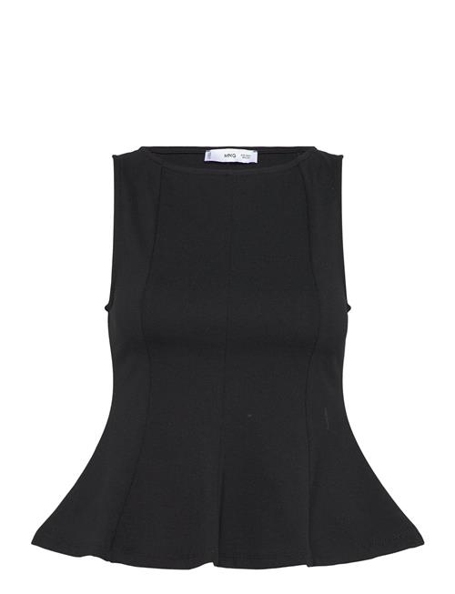 Peplum Top With Seam Detail Mango Black