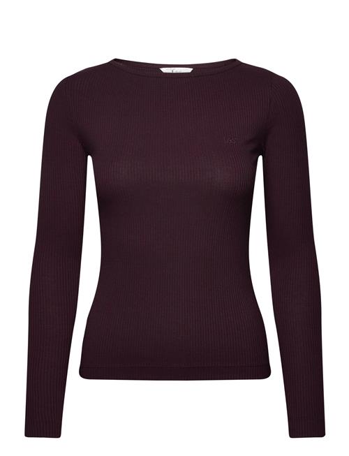 Ls Boat Neck Tee Lee Jeans Burgundy