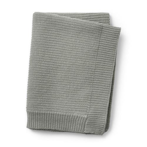 Elodie Wool Knitted Blanket Mineral Green One Size      unisex