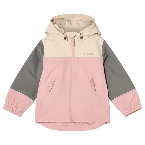 Kuling Lillehammer Kontrastfarvet Skaljakke Green/Woody Rose 110 cm Shell Lyserød  110 cm  unisex