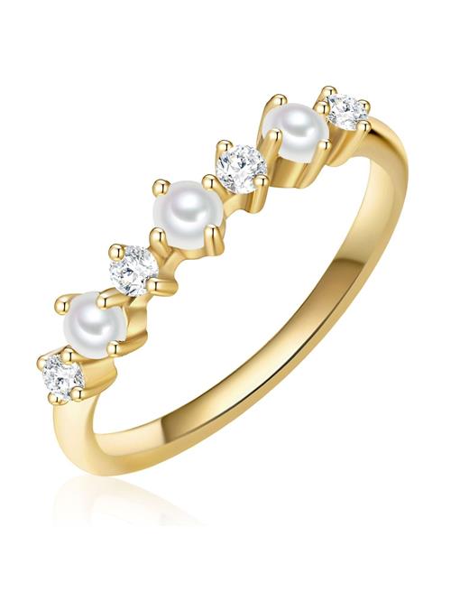 Glanzstücke München Ring  gylden gul / transparent / perlehvid