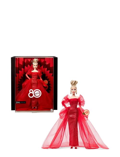 Signature Collectible Doll For Mattel 80Th Anniversary, Glittery Red Tulle Gown, Blonde Hair Barbie Red
