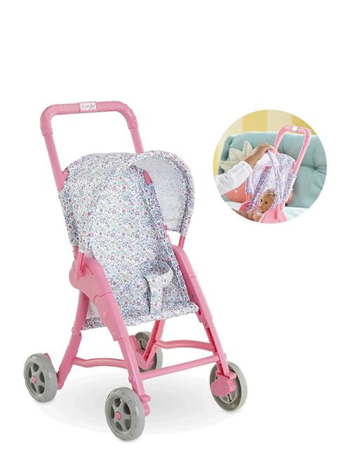 Corolle Doll Stroller, Pink & Blue Floral Corolle Pink