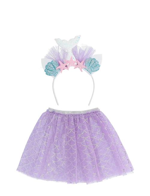 Mermaid Accessory Set For Children, Headband And Skirt IPK Purple