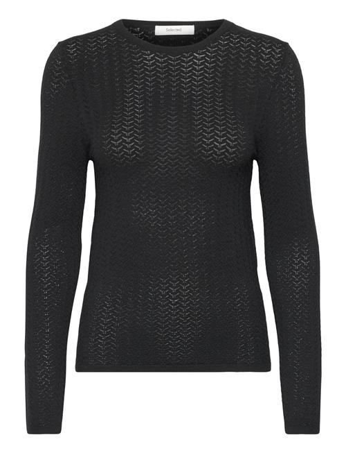 Slfnaja Tight Ls Knit O-Neck Selected Black