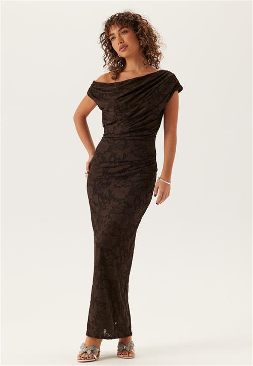 Bubbleroom Occasion Asymmetric Jacquard Stretch Ankle Dress