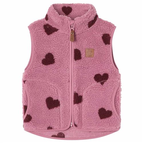 Kuling Austin Pile Fleece-vest Hearts  134 cm  Lilla  134 cm  unisex