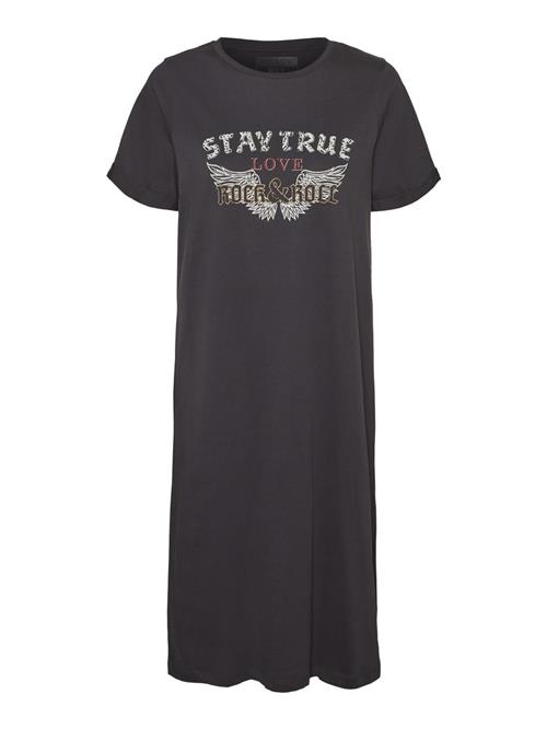 Noisy may Kjole 'HAZEL'  gul / mørkegrå / pink / hvid