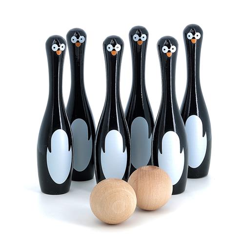 Vilac Penguins Bowling-sæt Black Black-Onesize Wood Sort  One Size  unisex