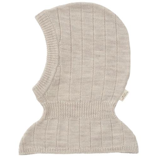 Copenhagen Colors Rib Knitted Balaclava In Merino Wool  Pale Cream Melange 53/54 cm Wool Creme  53/54 cm  unisex