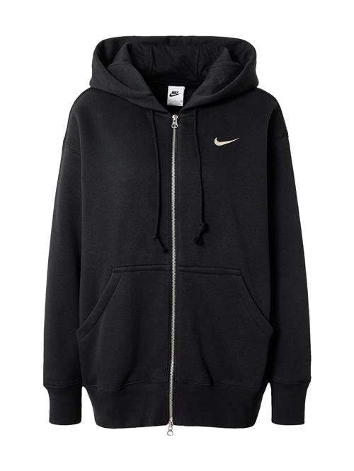 Nike Sportswear Sportsjakke 'Phoenix Fleece'  sort / hvid