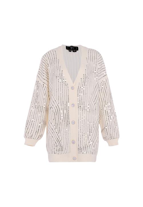 faina Cardigan  grå / uldhvid