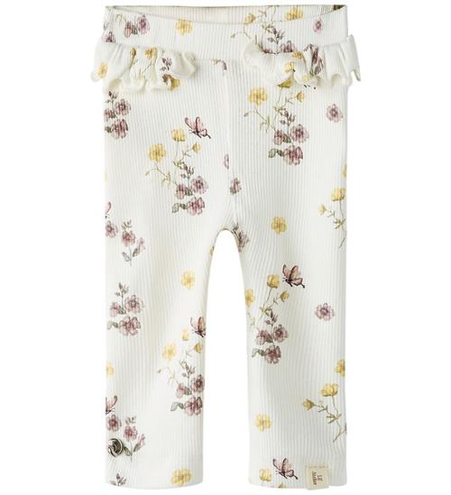 Lil' Atelier Leggings - NbfGavo - Coconut Milk/ Flower Mix
