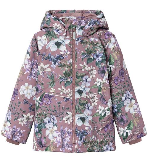 Name It Vinterjakke - NkfMaxi - Grape Shake/Flower
