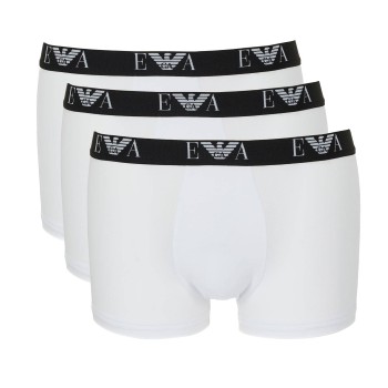 Emporio Armani Armani Stretch Jersey Boxer With Logo 3P Hvid bomuld Medium Herre