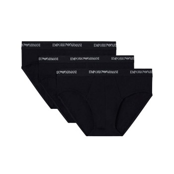 Emporio Armani Armani Stretch Jersey Briefs 3P Sort bomuld X-Large Herre