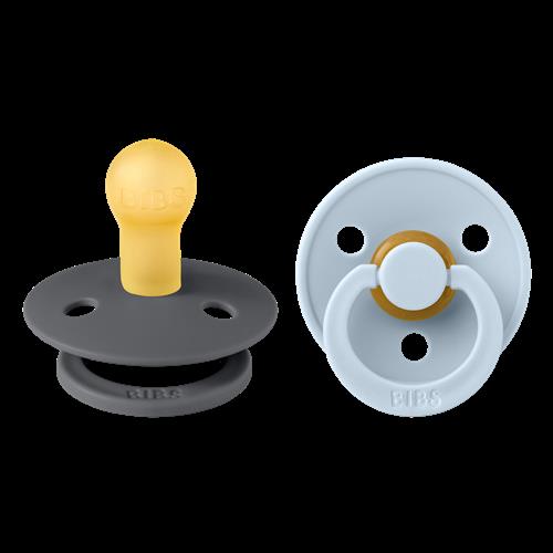 BIBS Colour 2-pak Latex-sut Iron Baby Blue Iron Baby Blue 6+ months  Blå  6+ måneder  unisex