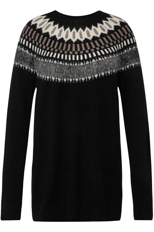 Ulla Popken Pullover  beige / sort / hvid