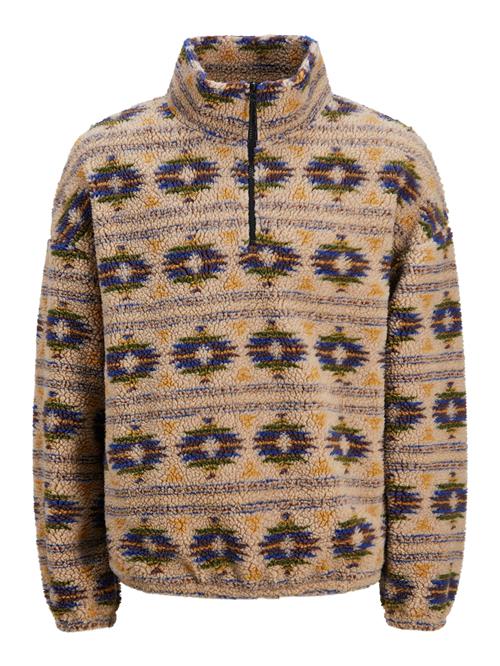 JACK & JONES Pullover 'Diamond'  mørkebeige / mørkeblå / mørkegul / græsgrøn