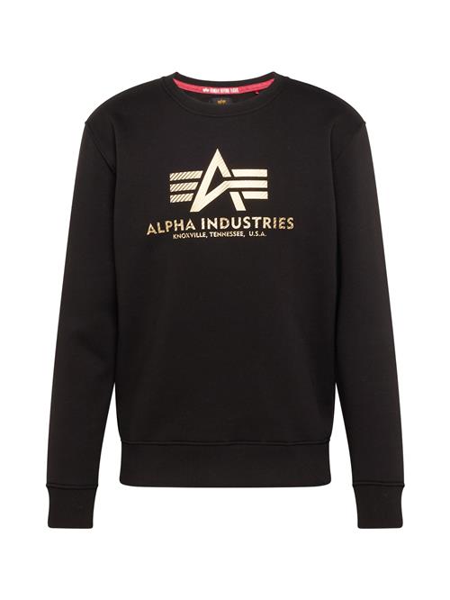 ALPHA INDUSTRIES Sweatshirt  guld / sort