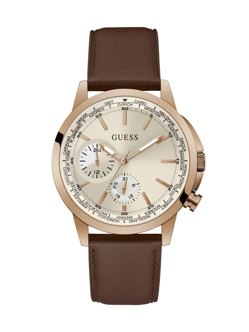 GUESS Digitalur 'SPEC'  brun / guld
