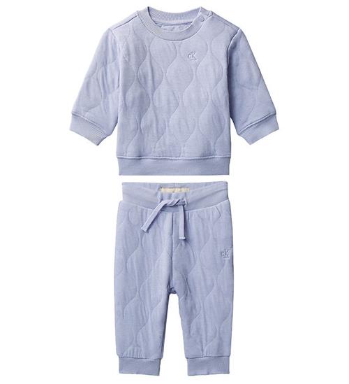 Calvin Klein Bluse/Bukser - Quilted - Dusky Cornflower Blue