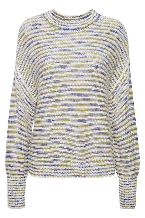 Fransa Pullover 'Lea'  blå / grøn / hvid