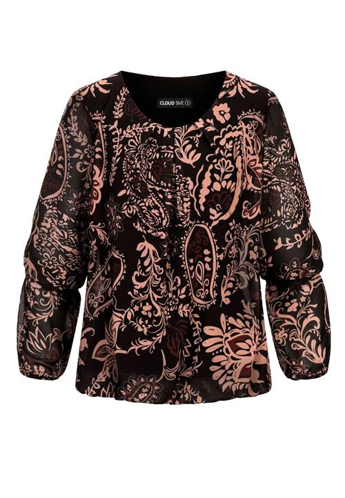 Cloud5ive Bluse  beige / brun / sort