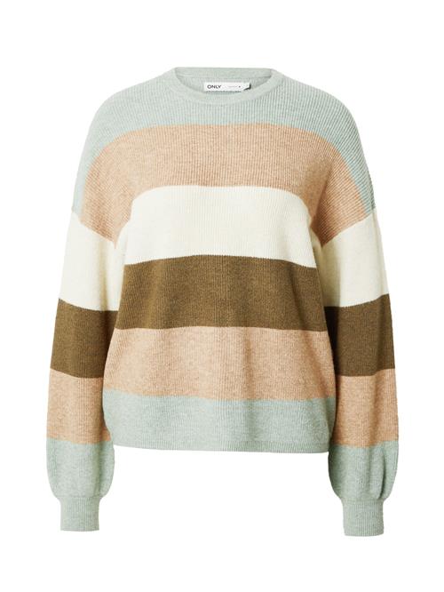 ONLY Pullover 'Atia'  oliven / mint / pastelorange / naturhvid