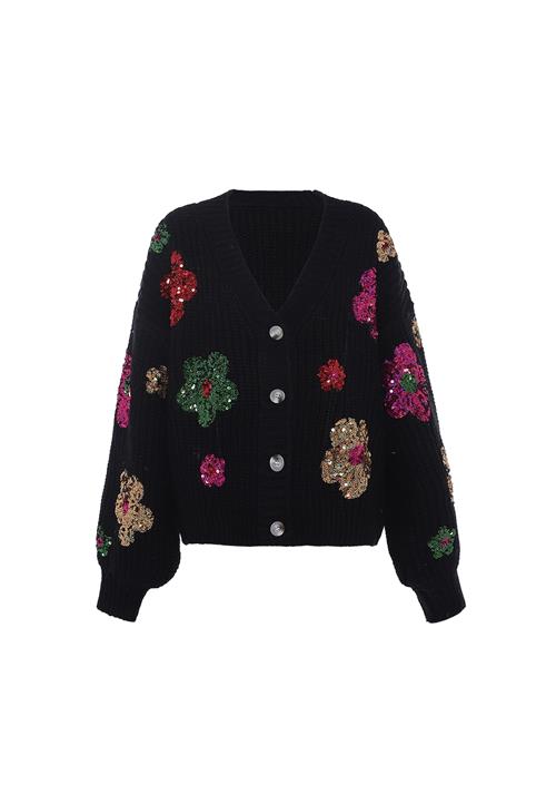 faina Cardigan  gul / grøn / fuchsia / rød / sort