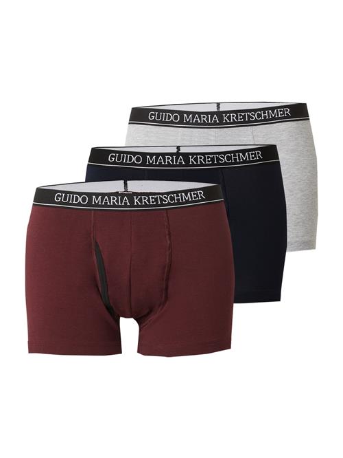 Guido Maria Kretschmer Men Boksershorts 'Can'  burgunder / sort / hvid