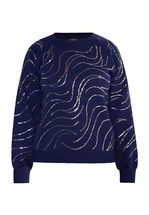 usha BLACK LABEL Pullover 'Nowles'  marin / sølv