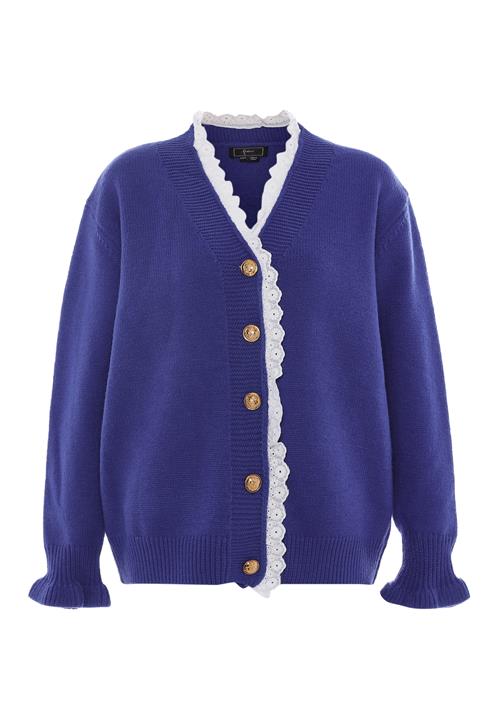 faina Cardigan  blå / hvid