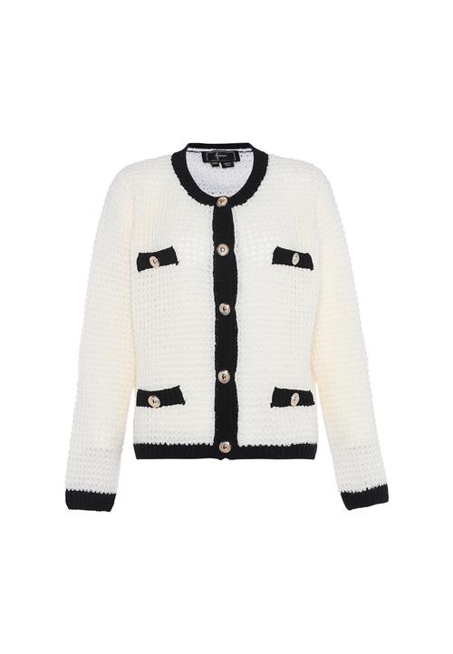 faina Cardigan  sort / uldhvid