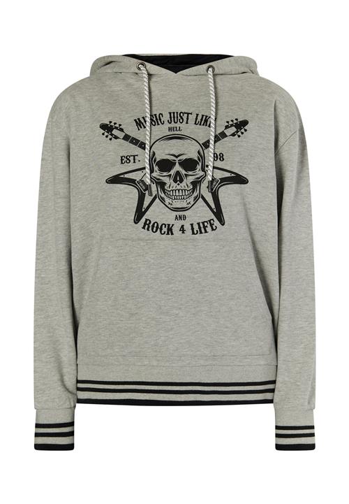 myMo ROCKS Sweatshirt 'Ucy'  grå-meleret / sort