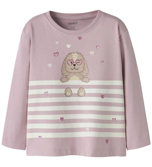 Name It Bluse - NmfValiane - Dawn Pink/Dog Heart Stripe