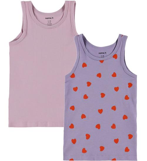 Name It Undertrøjer - Noos - 2-pak - NmfTank - Lavender Hearts