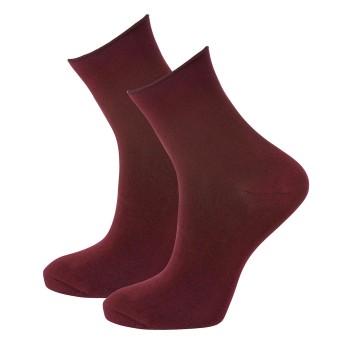 Trofé Trofe Bamboo Loose Socks Strømper 3P Vinrød  Str 35/38 Dame