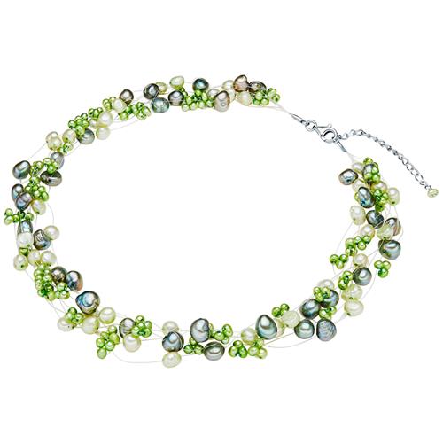 Valero Pearls Kæde  grå / æble / sølv