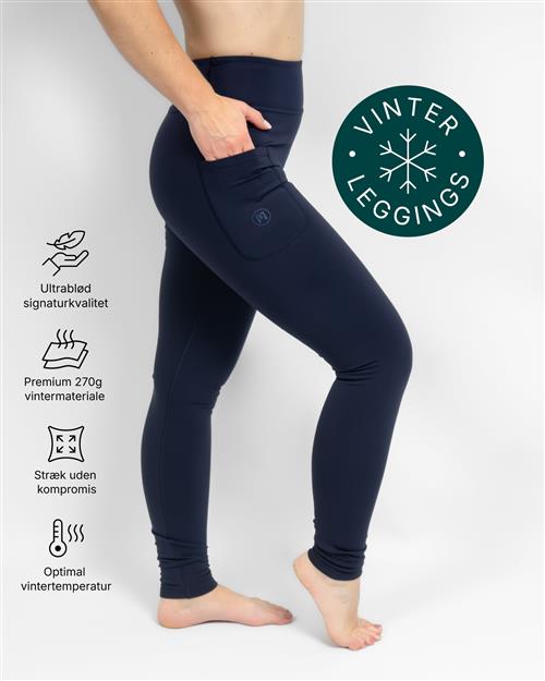 Aya Deep Blue Tight Fit Winter Leggings