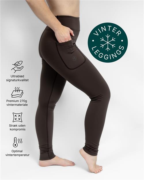 Aya Mocha Brown Tight Fit Winter Leggings