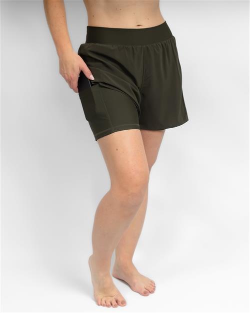Freya 2-in-1 Deep Olive Shorts