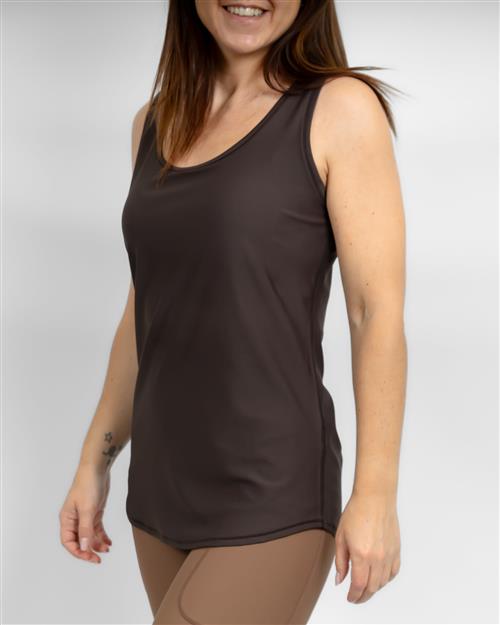 Vigga Fitted Mocha Brown Top
