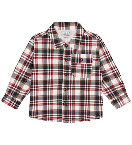 Hust and Claire Skjorte - HcRavn - Warm Red/Hvidternet