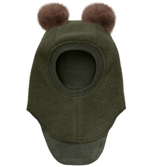 Huttelihut Elefanthue - Uld - 2-lags - Beetle m. Pomponner